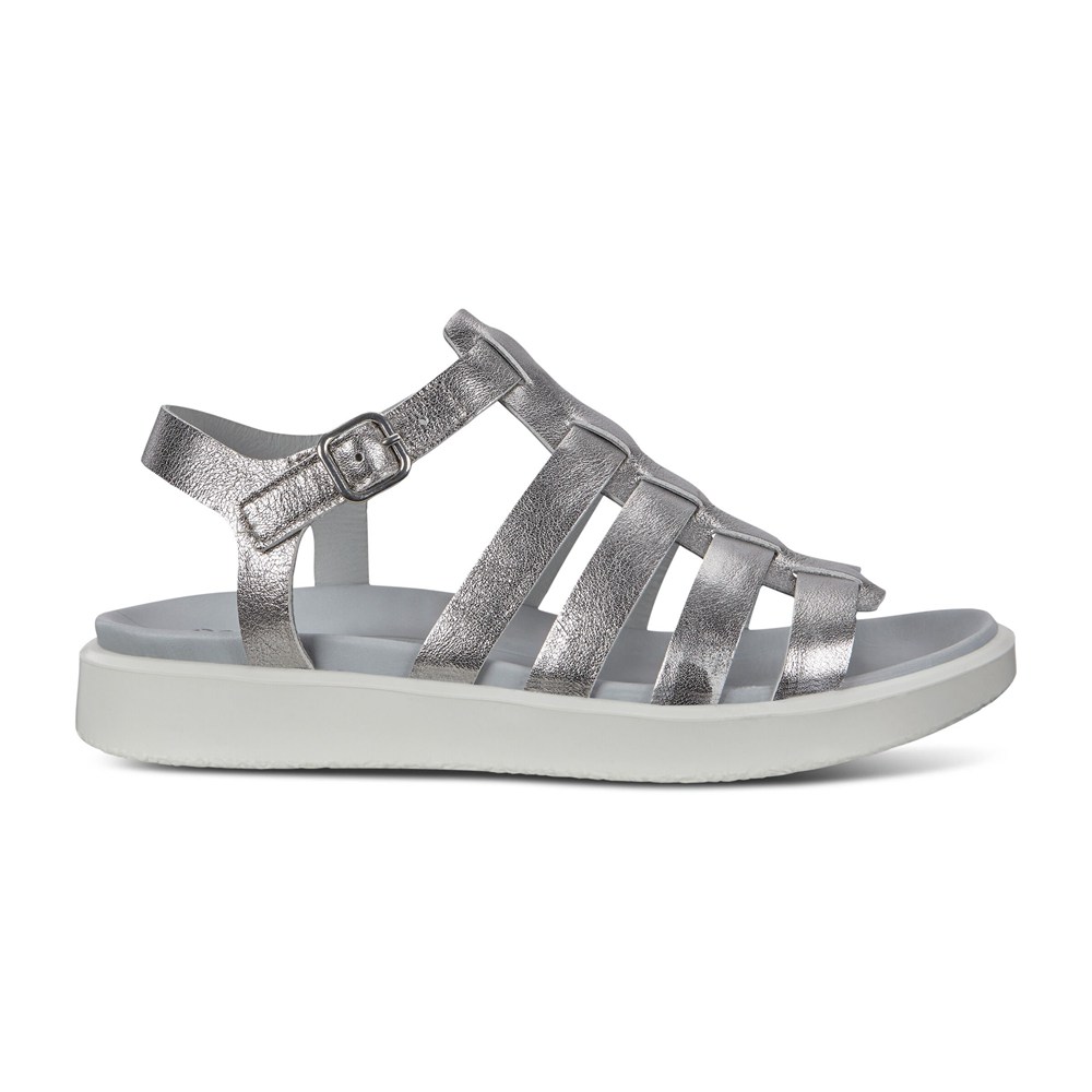 ECCO Womens Sandals Silver - Flowt Lx Flat - TLK-425713